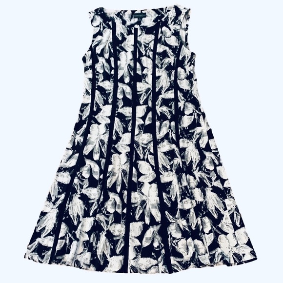 Connected Apparel  Dress, Size 14, Black & White Floral - Picture 1 of 9